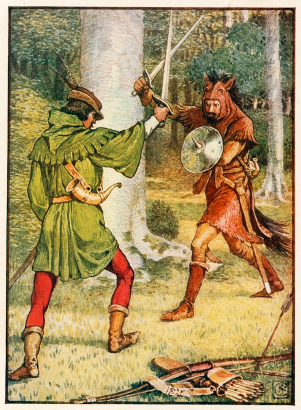 Robin Hood e Guy of Gisborne de Walter Crane