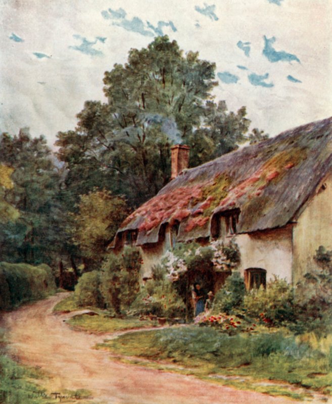 Uma casa de campo Somerset, perto de Dunster (cor litho) de Walter Frederick Roofe Tyndale