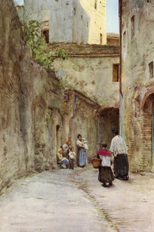 Bênção das Casas, Riviera Italiana (cor litho) de Walter Frederick Roofe Tyndale