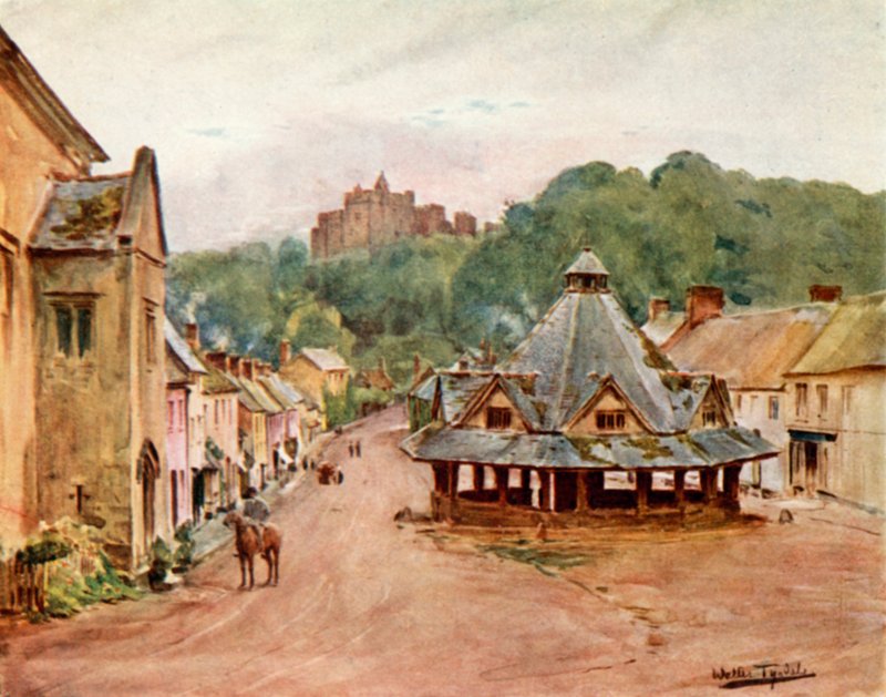 Dunster Castle and Yarn Market (cor litho) de Walter Frederick Roofe Tyndale