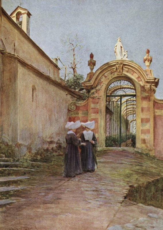 Entrada, Villa Centurione, Santa Margherita Ligure (cor litho) de Walter Frederick Roofe Tyndale