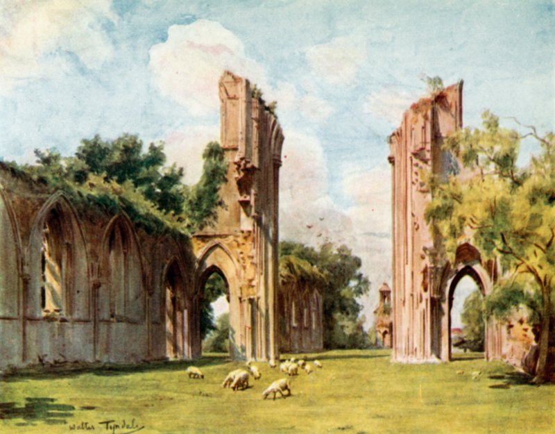 Abadia de Glastonbury (cor litho) de Walter Frederick Roofe Tyndale