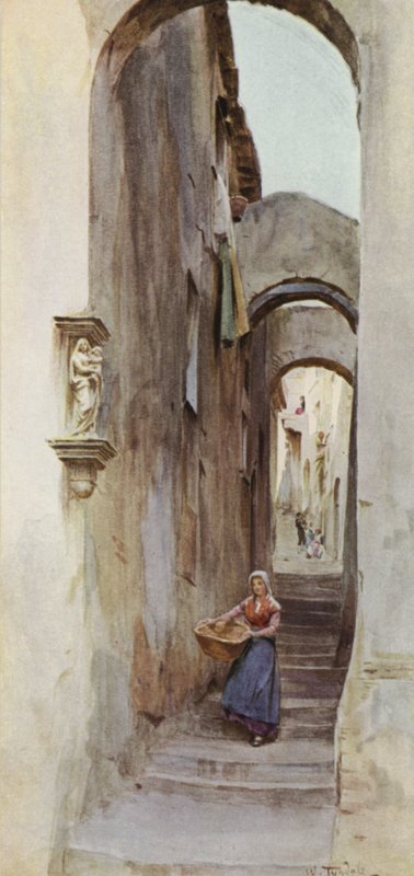 Rua, Cervo San Bartolommeo, Itália (cor litho) de Walter Frederick Roofe Tyndale