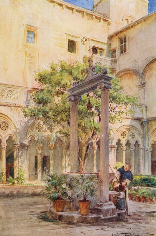 Os Claustros de São Domingos, Ragusa (litografia a cores) de Walter Frederick Roofe Tyndale
