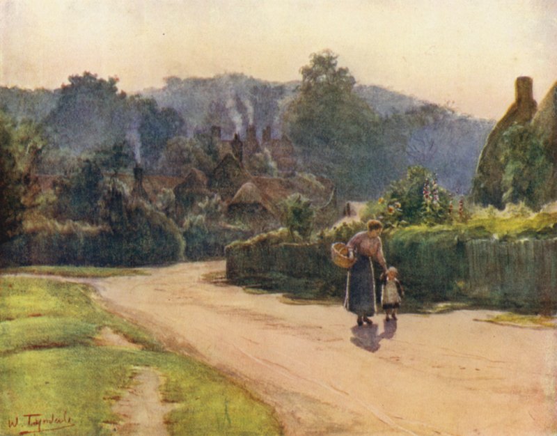 A Nova Floresta: The Village of Emery Down (cor litho) de Walter Frederick Roofe Tyndale