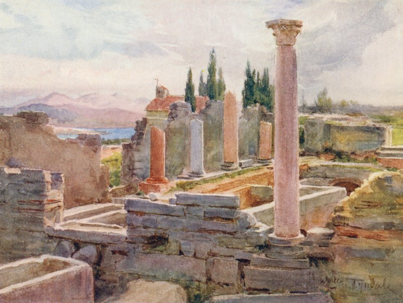 As ruínas de Salona (litografia a cores) de Walter Frederick Roofe Tyndale