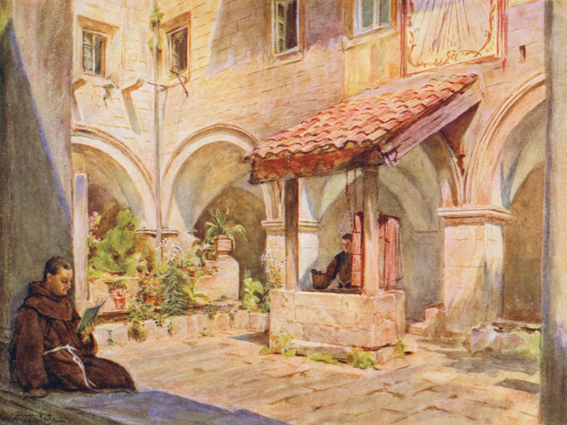 Claustro superior de San Francesco, Ragusa (litografia a cores) de Walter Frederick Roofe Tyndale