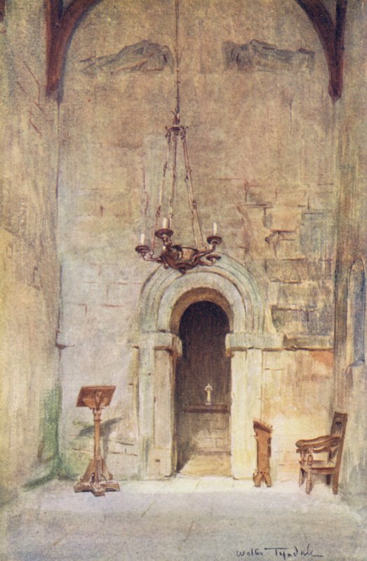 Wessex: Uma igreja saxónica em Wessex (litografia a cores) de Walter Frederick Roofe Tyndale