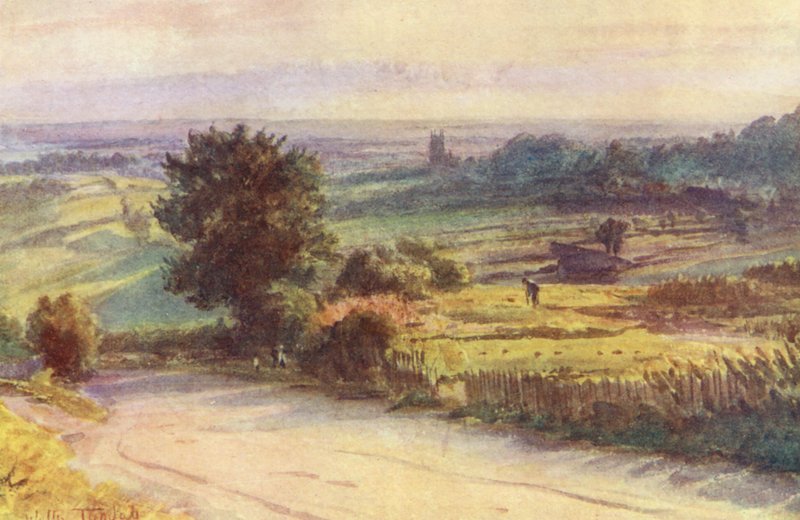 Wessex: Blackmore Vale a partir de Shaftesbury (litografia a cores) de Walter Frederick Roofe Tyndale