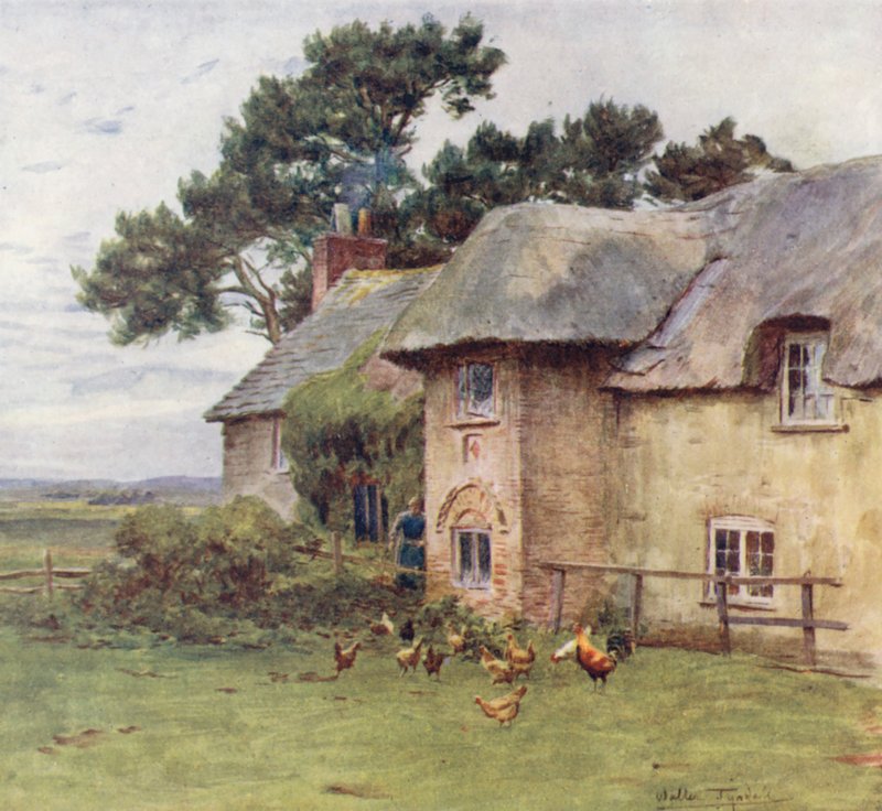 Wessex: Casas de campo em Stoke (litografia a cores) de Walter Frederick Roofe Tyndale