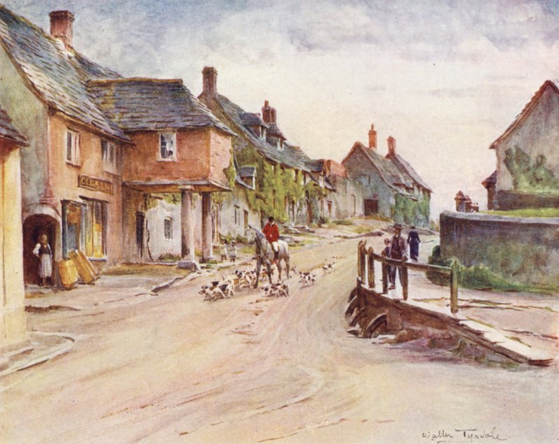 Wessex: East Street, Corfe Castle (litografia a cores) de Walter Frederick Roofe Tyndale