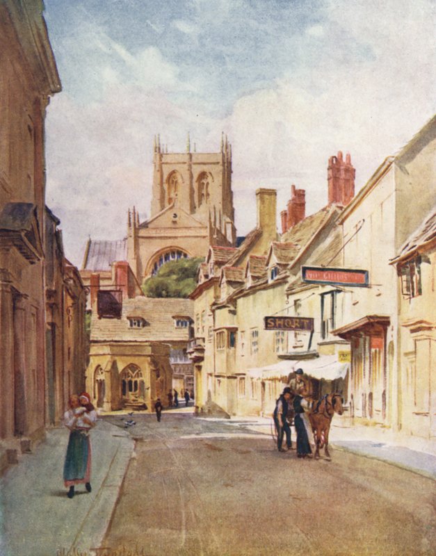 Wessex: Long Street, Sherborne (litografia a cores) de Walter Frederick Roofe Tyndale