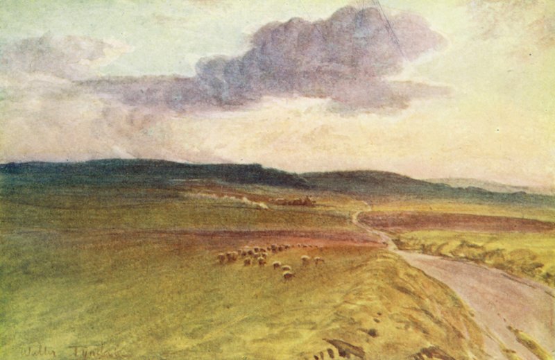 Wessex: Perto do Castelo de Maiden, Dorchester (litografia a cores) de Walter Frederick Roofe Tyndale