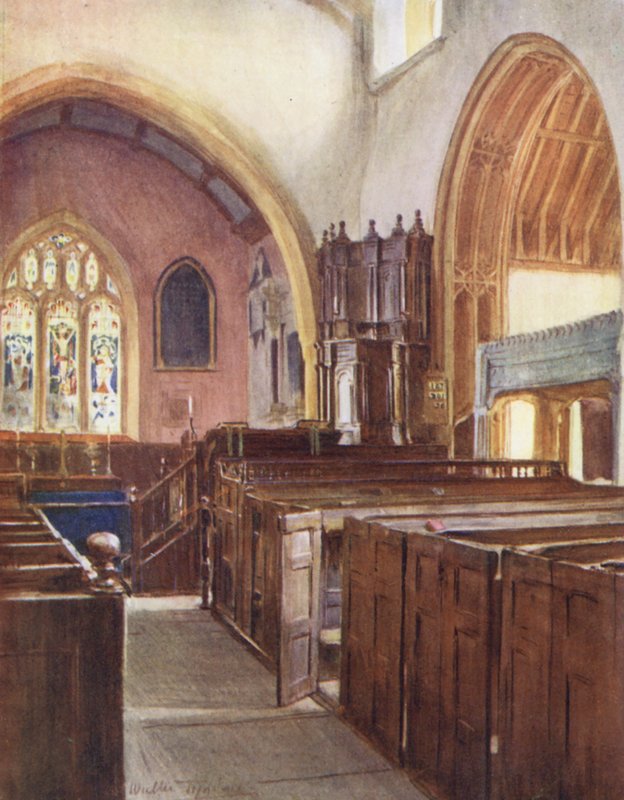 Wessex: Igreja de Puddletown (litografia a cores) de Walter Frederick Roofe Tyndale