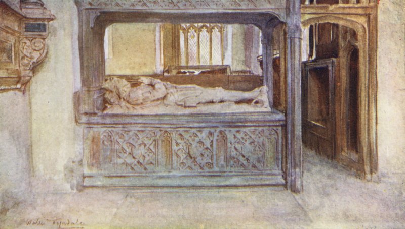 Wessex: O corredor de Athelhampton na igreja de Puddletown, perto de Dorchester (litografia a cores) de Walter Frederick Roofe Tyndale
