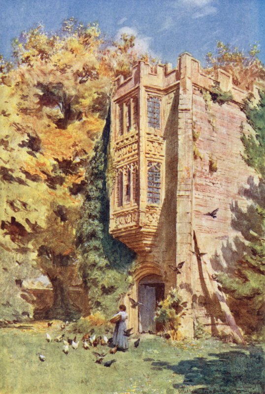 Wessex: A porta de entrada em Cerne Abbas (litografia a cores) de Walter Frederick Roofe Tyndale
