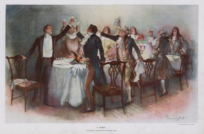 Um brinde (cor litho) de Walter Granville Smith