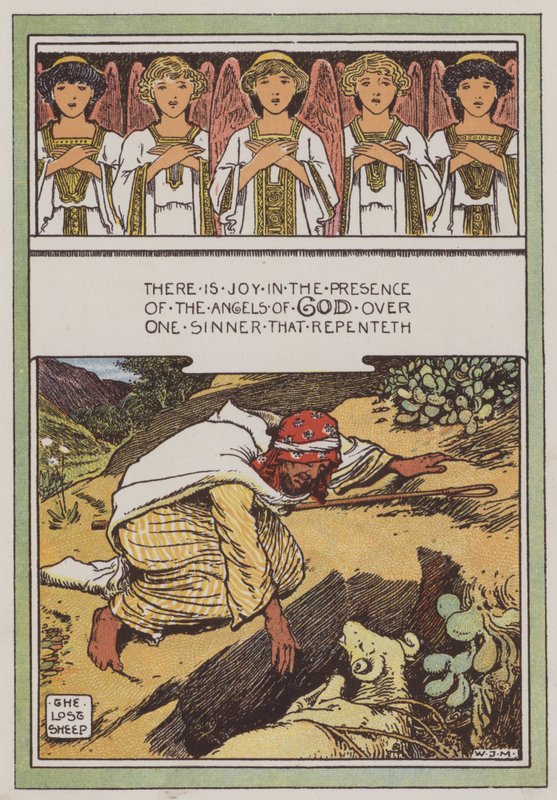 The Lost Sheep (cor litho) de Walter Jenks Morgan