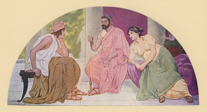 Paris em casa de Menelau e Helena (litografia a cores) de Walter MacEwen