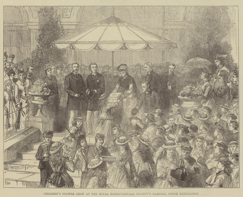 Mostra de flores das crianças nos jardins da Royal Horticultural Society, South Kensington de Walter Paget