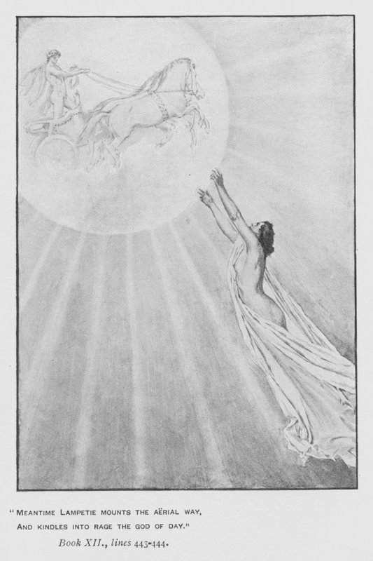 Ilustração para a Odisséia do Papa de Homero (litho) de Walter Paget