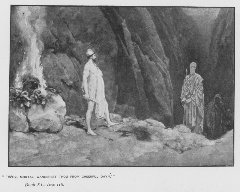 Ilustração para a Odisséia do Papa de Homero (litho) de Walter Paget