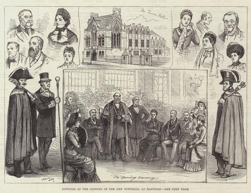 Anotações na abertura do novo Townhall em Hastings de Walter Paget