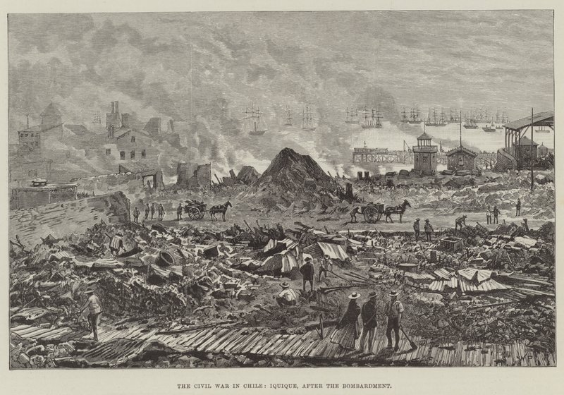 A Guerra Civil no Chile, Iquique, após o bombardeio de Walter Paget