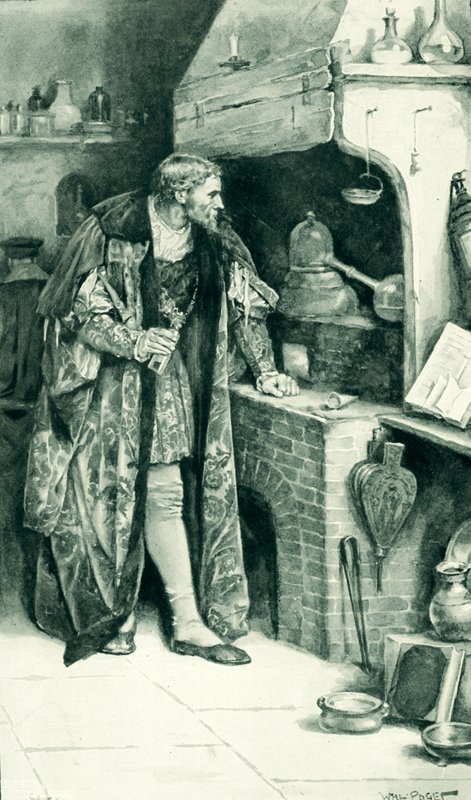 James IV como alquimista em seu laboratório de Walter Stanley Paget