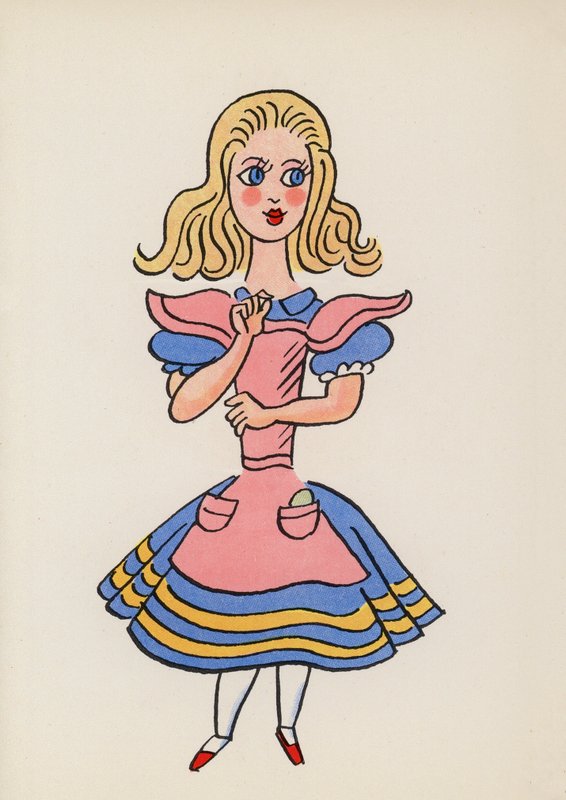 Figuras de livros infantis: Alice no País das Maravilhas (litografia a cores) de Walter Trier