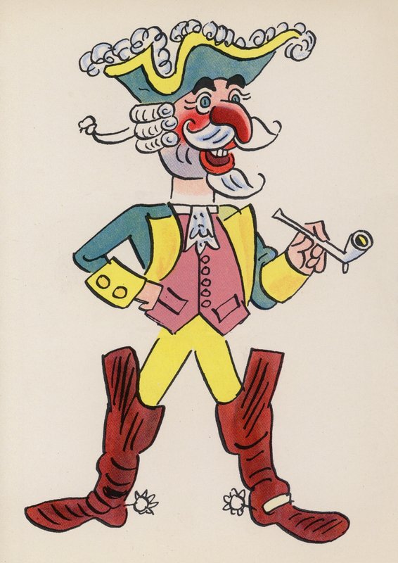 Figuras de livros infantis: Barão Munchausen (litografia a cores) de Walter Trier
