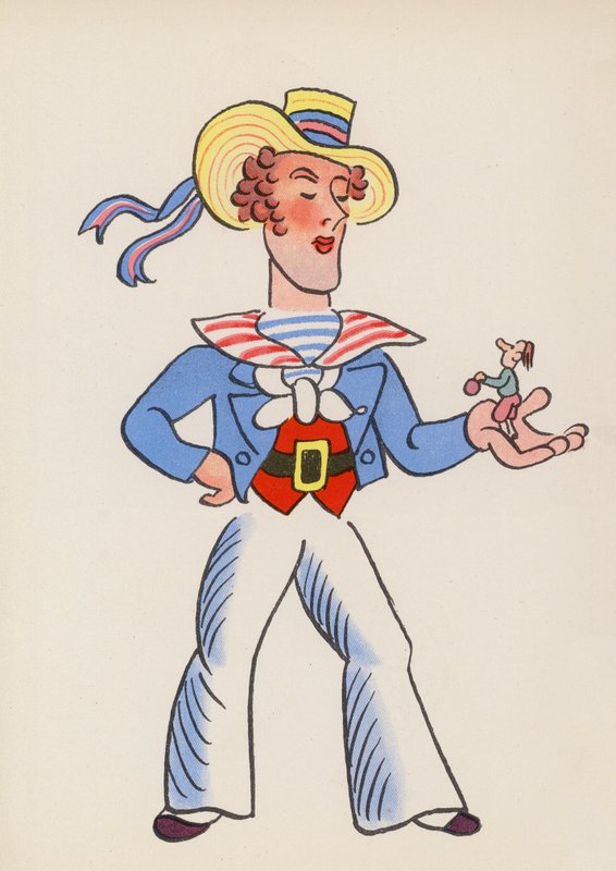 Figuras de livros infantis: Gulliver (litografia a cores) de Walter Trier