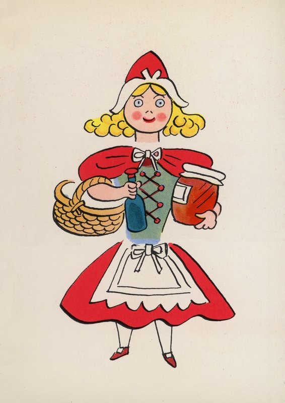 Figuras de livros infantis: Capuchinho Vermelho (litografia a cores) de Walter Trier