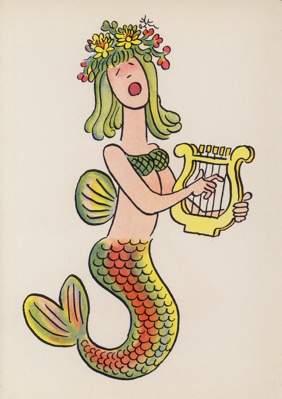 Figuras de livros infantis: Sereia (litografia a cores) de Walter Trier