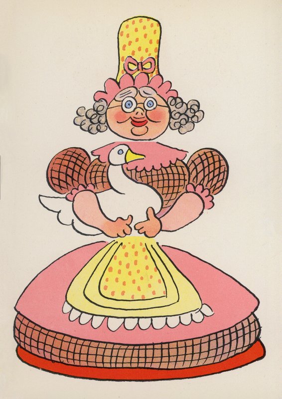 Figuras de livros infantis: Mãe Gansa (litografia a cores) de Walter Trier