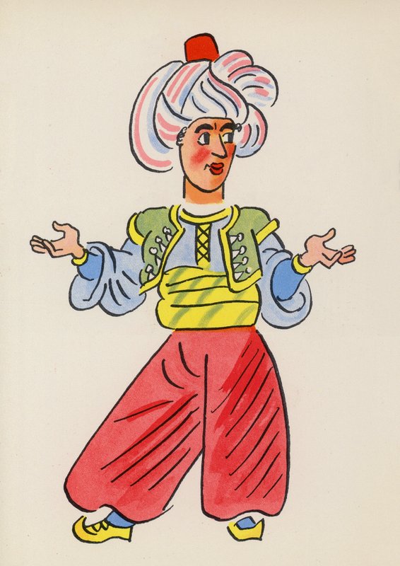 Figuras de livros infantis: Sinbad, o Marinheiro (litografia a cores) de Walter Trier