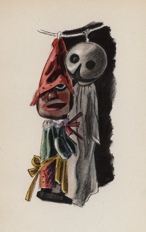 Brinquedo antigo pintado por Walter Trier (litografia a cores) de Walter Trier