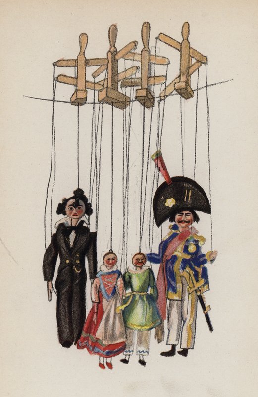 Brinquedo antigo pintado por Walter Trier (litografia a cores) de Walter Trier