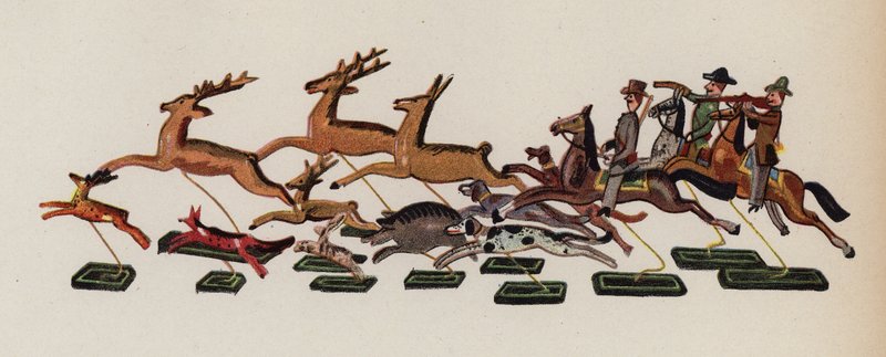 Brinquedo antigo pintado por Walter Trier (litografia a cores) de Walter Trier