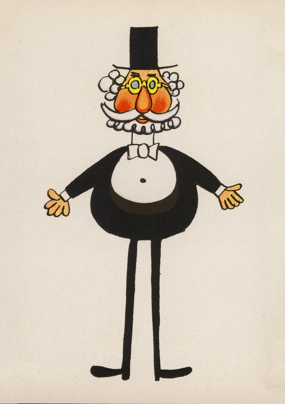 Um dos "Crazy People" de Walter Trier (litografia a cores) de Walter Trier