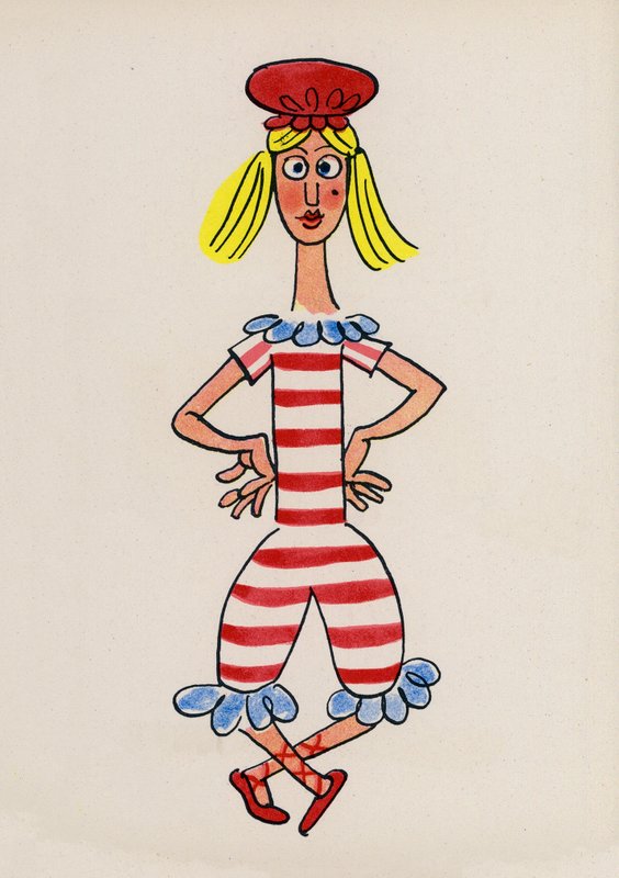 Um dos "Crazy People" de Walter Trier (litografia a cores) de Walter Trier