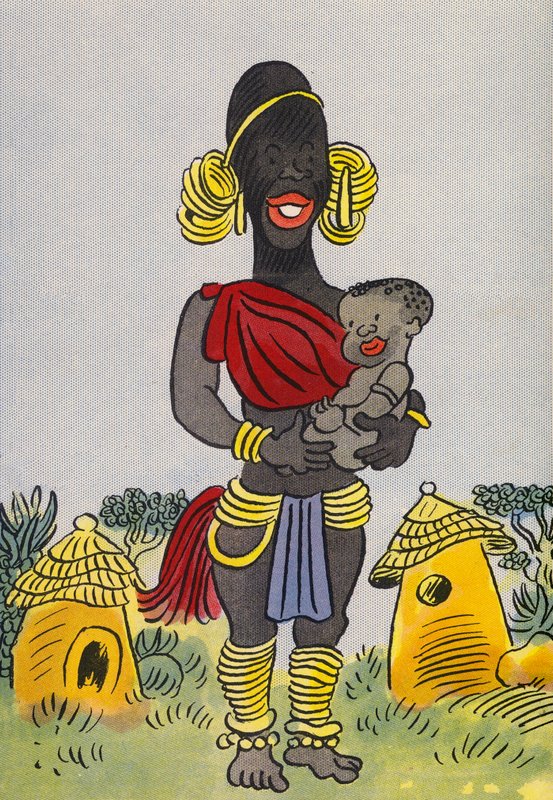 Os fatos loucos de Walter Trier: África Central (litografia a cores) de Walter Trier