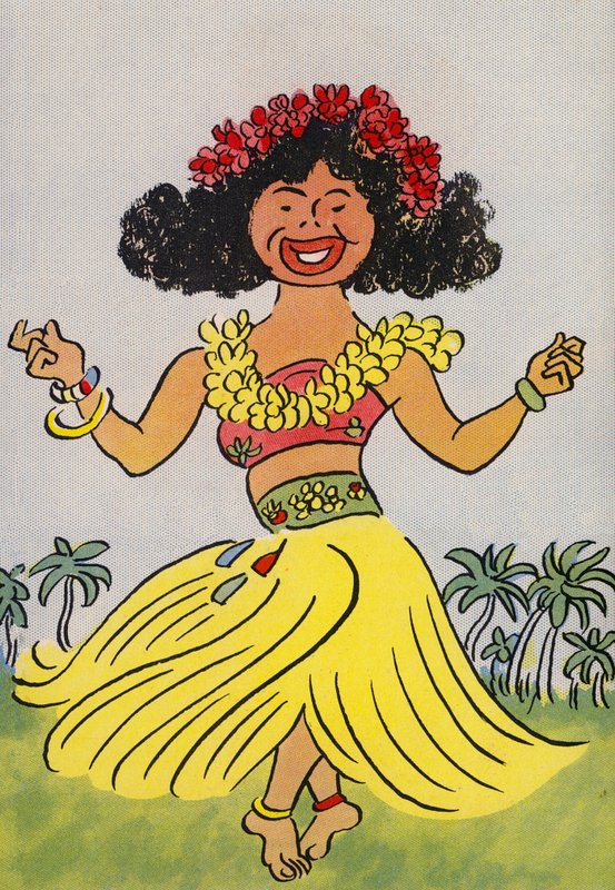 Os fatos loucos de Walter Trier: Hawaii (litografia a cores) de Walter Trier