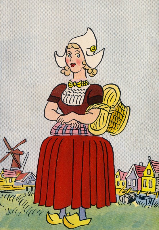 Os fatos loucos de Walter Trier: Holanda (litografia a cores) de Walter Trier