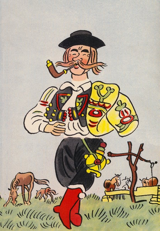 Os fatos loucos de Walter Trier: Hungria (litografia a cores) de Walter Trier
