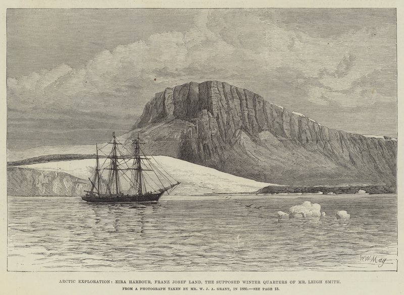 Exploração Ártica, Porto de Eira, Terra de Franz Josef, os supostos aposentos de inverno do Sr. Leigh Smith de Walter William May