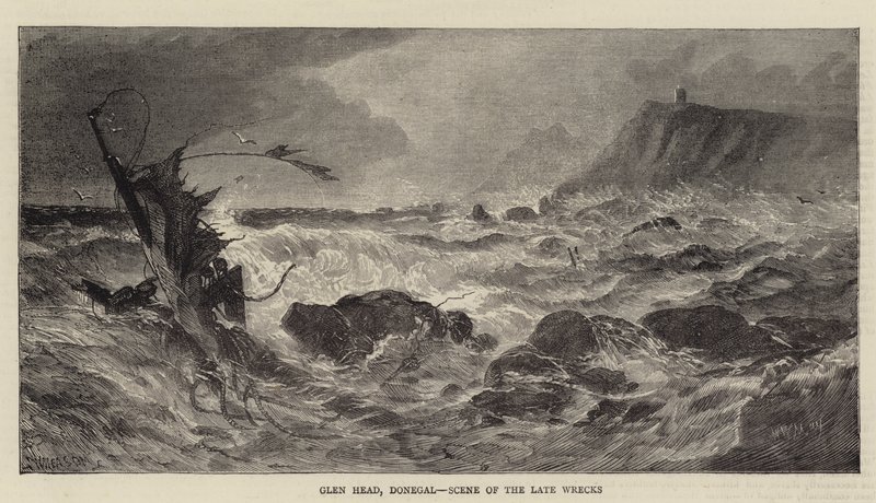 Glen Head, Donegal, cena dos destroços atrasados de Walter William May