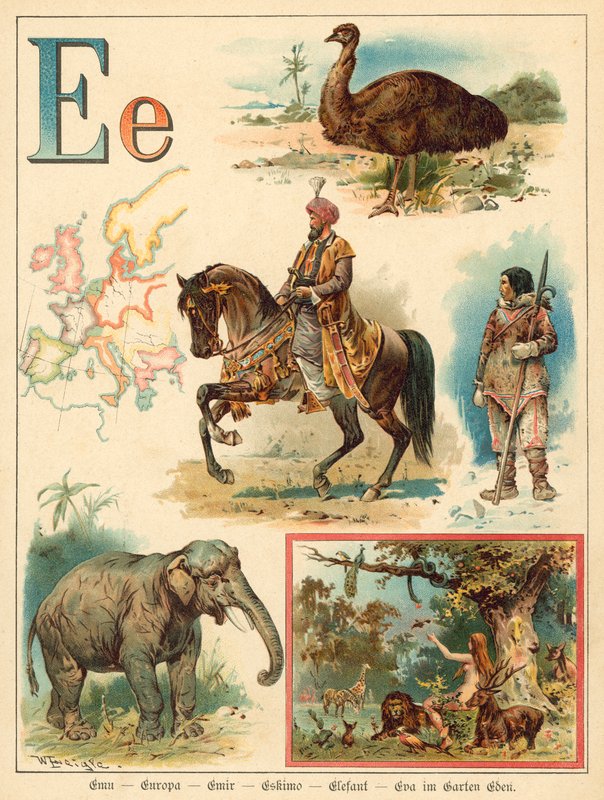 Letra E (chromolitho) de Walter Zweigle