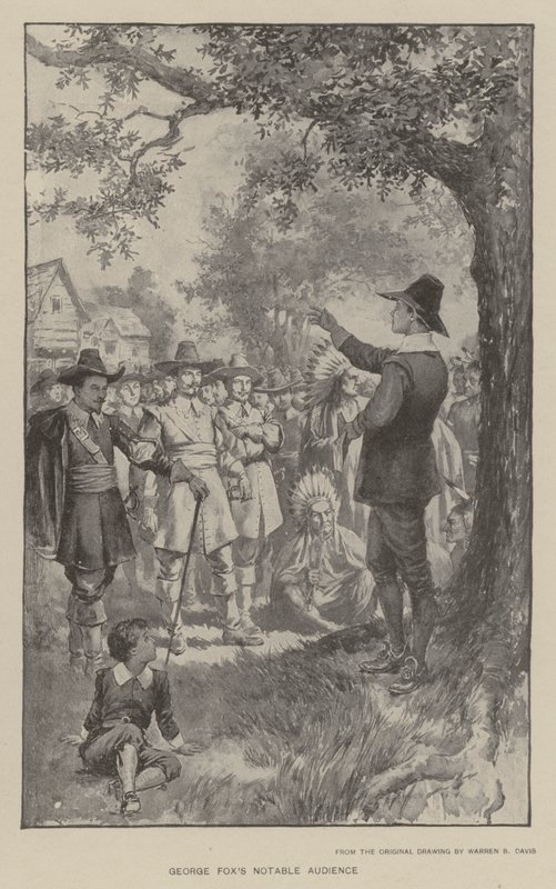 O público notável de George Fox (litho) de Warren B. Davis