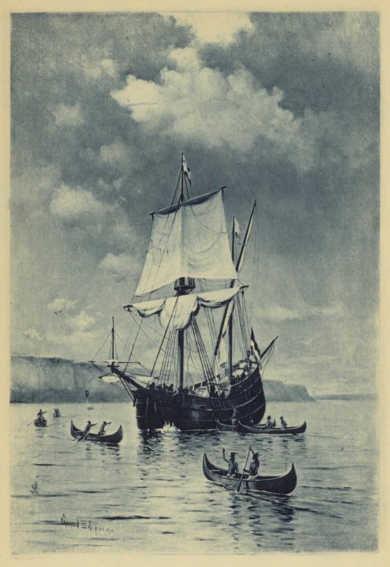 A Descoberta do Hudson (litho) de Warren Sheppard